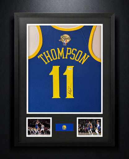 Klay Thompson Signed Golden State Warriors Nike Jersey Framed JSA COA - Photo of frame