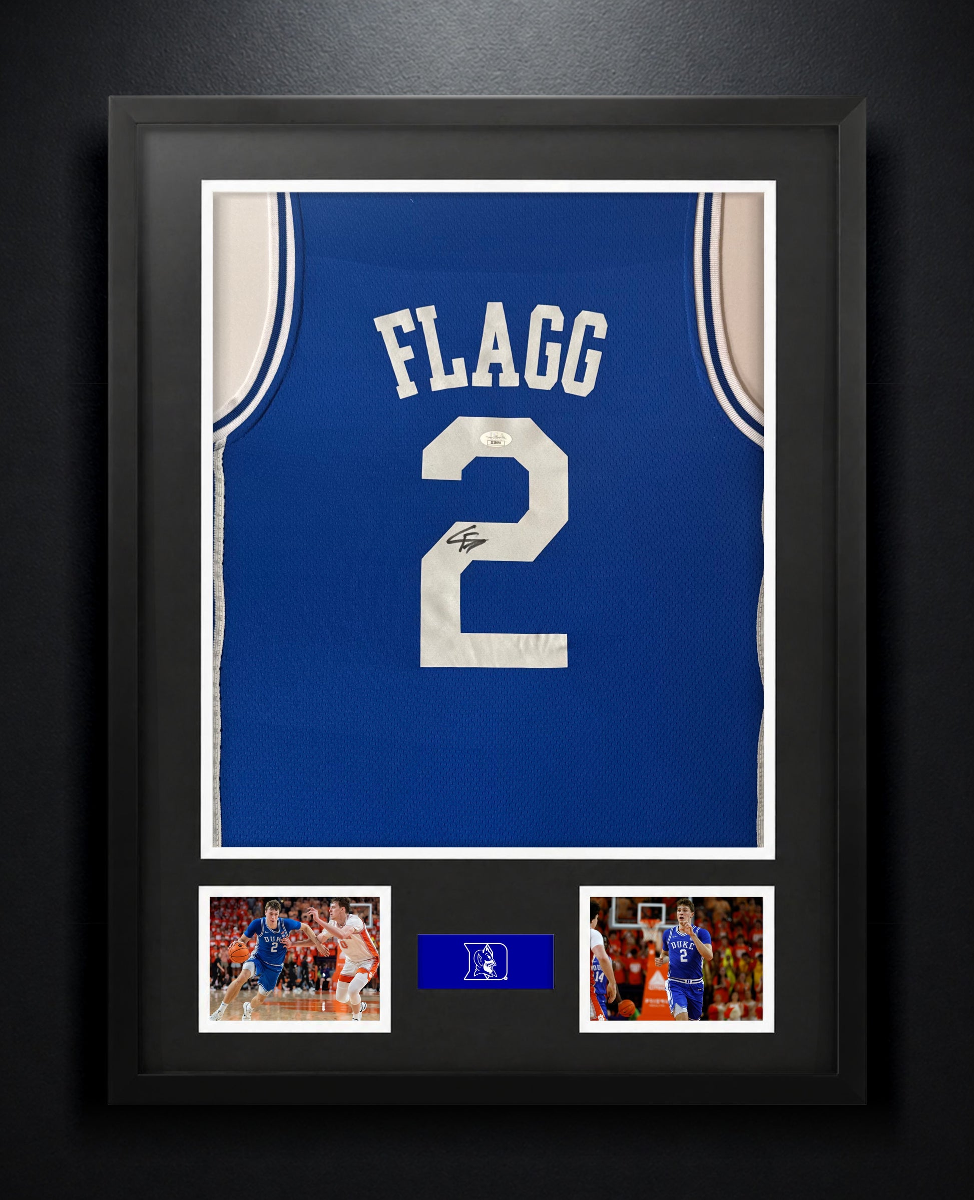 Cooper Flagg Signed Duke Blue Devils Nike Jersey Framed JSA COA - Photo of frame