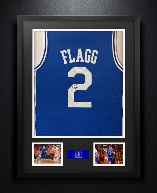Cooper Flagg Signed Duke Blue Devils Nike Jersey Framed JSA COA - Photo of frame