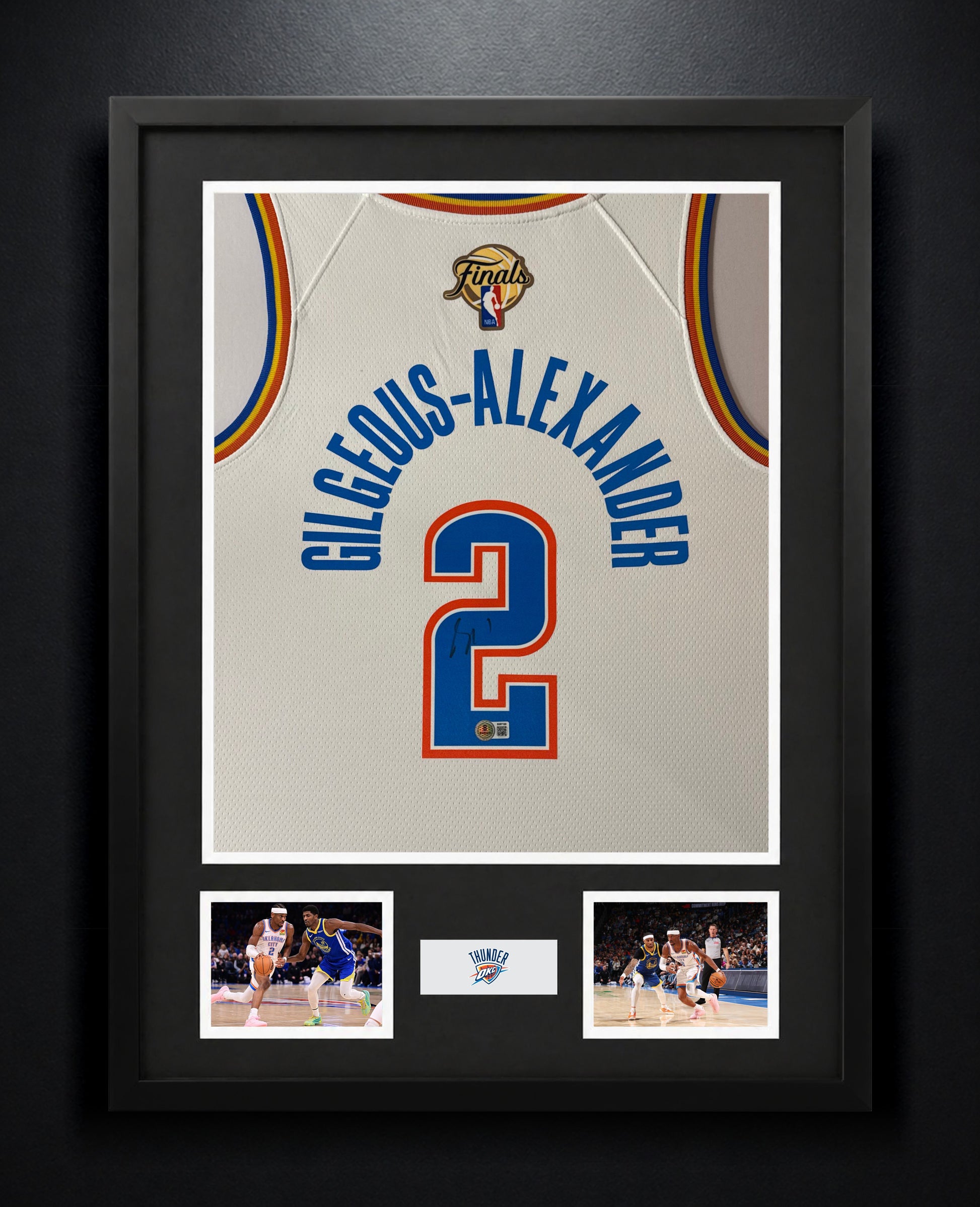 Shai Gilgeous-Alexander Signed Oklahoma City Thunder Nike Jersey Framed Beckett COA - Photo of frame