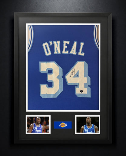 Shaquille O'Neal Signed Los Angeles Lakers Jersey Framed Authentic Ink COA - Photo of frame