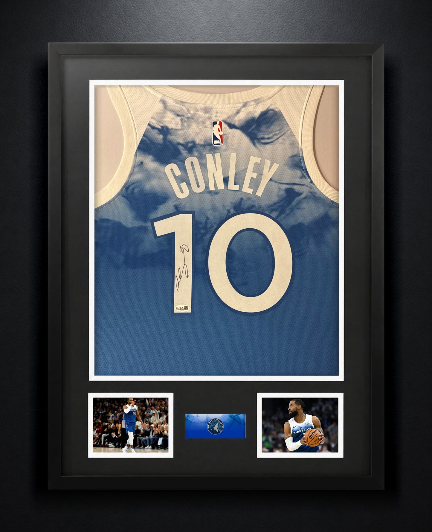 Mike Conley Signed Minnesota Timberwolves Nike Jersey Framed JSA COA - Photo of frame