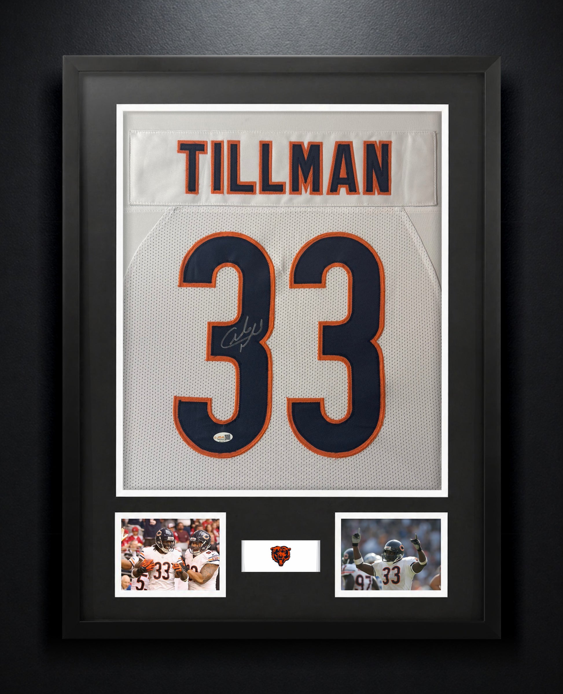 Charles Tillman Signed Chicago Bears Jersey Framed JSA COA - Photo of frame