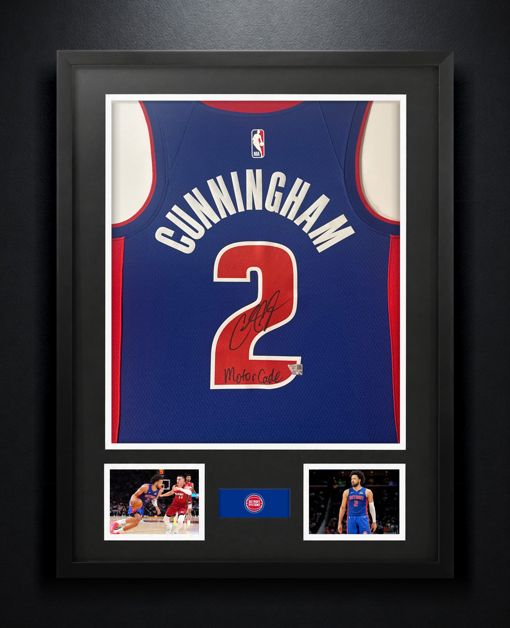 Cade Cunningham Signed Detroit Pistons Nike  Jersey Framed Fanatics COA INSCRIBED - Photo of frame