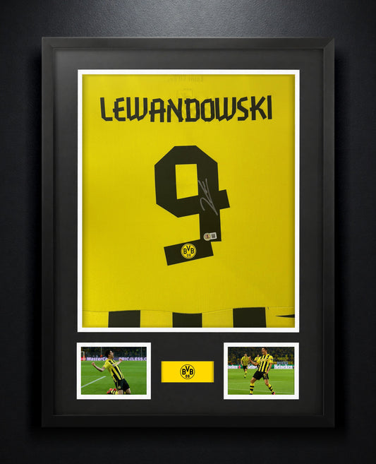 Robert Lewandowski Signed Borussia Dortmund Puma Jersey Framed Beckett COA - Photo of frame