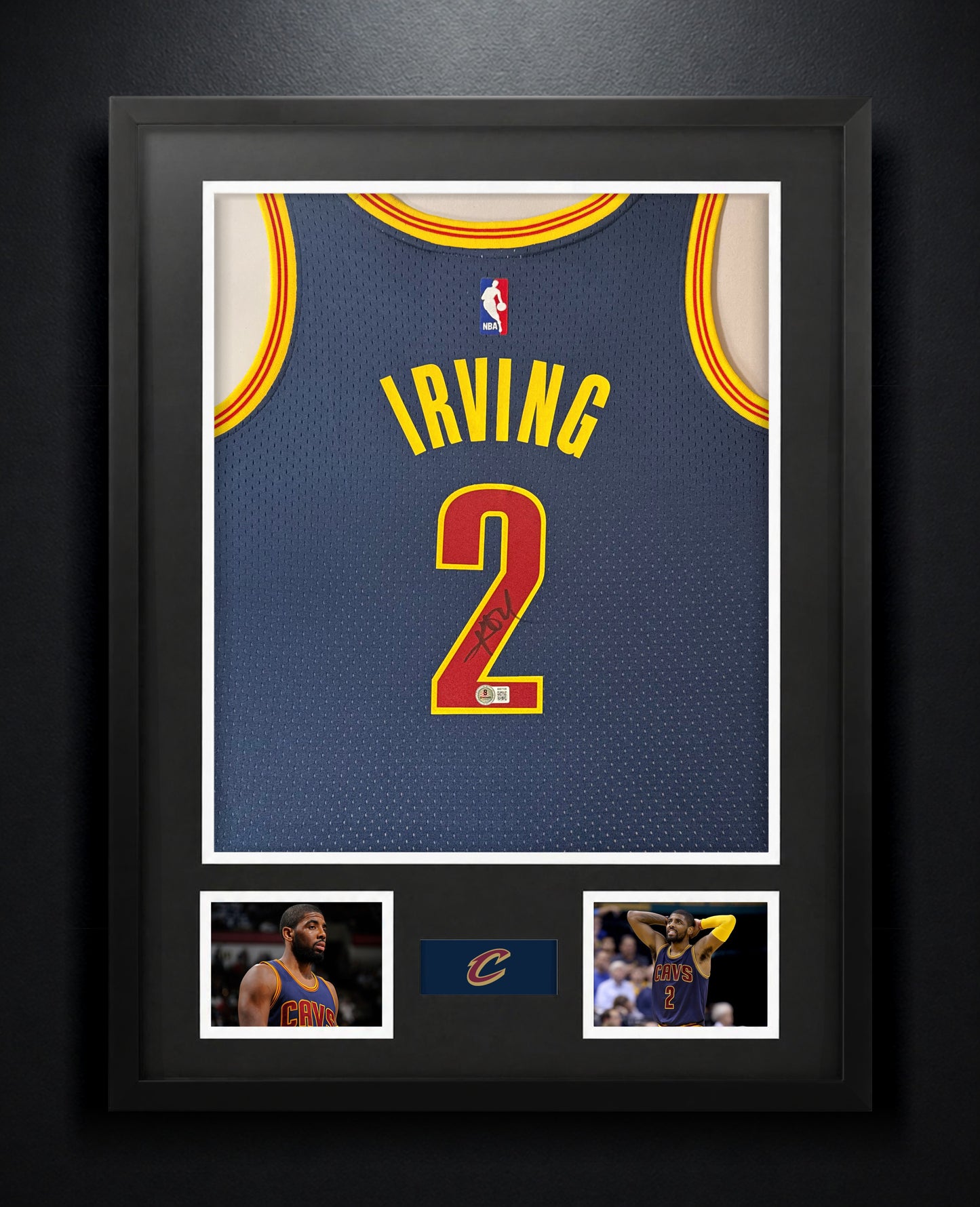 Kyrie Irving Signed Cleveland Cavaliers Mitchell & Ness Jersey Framed Beckett COA - Photo of frame