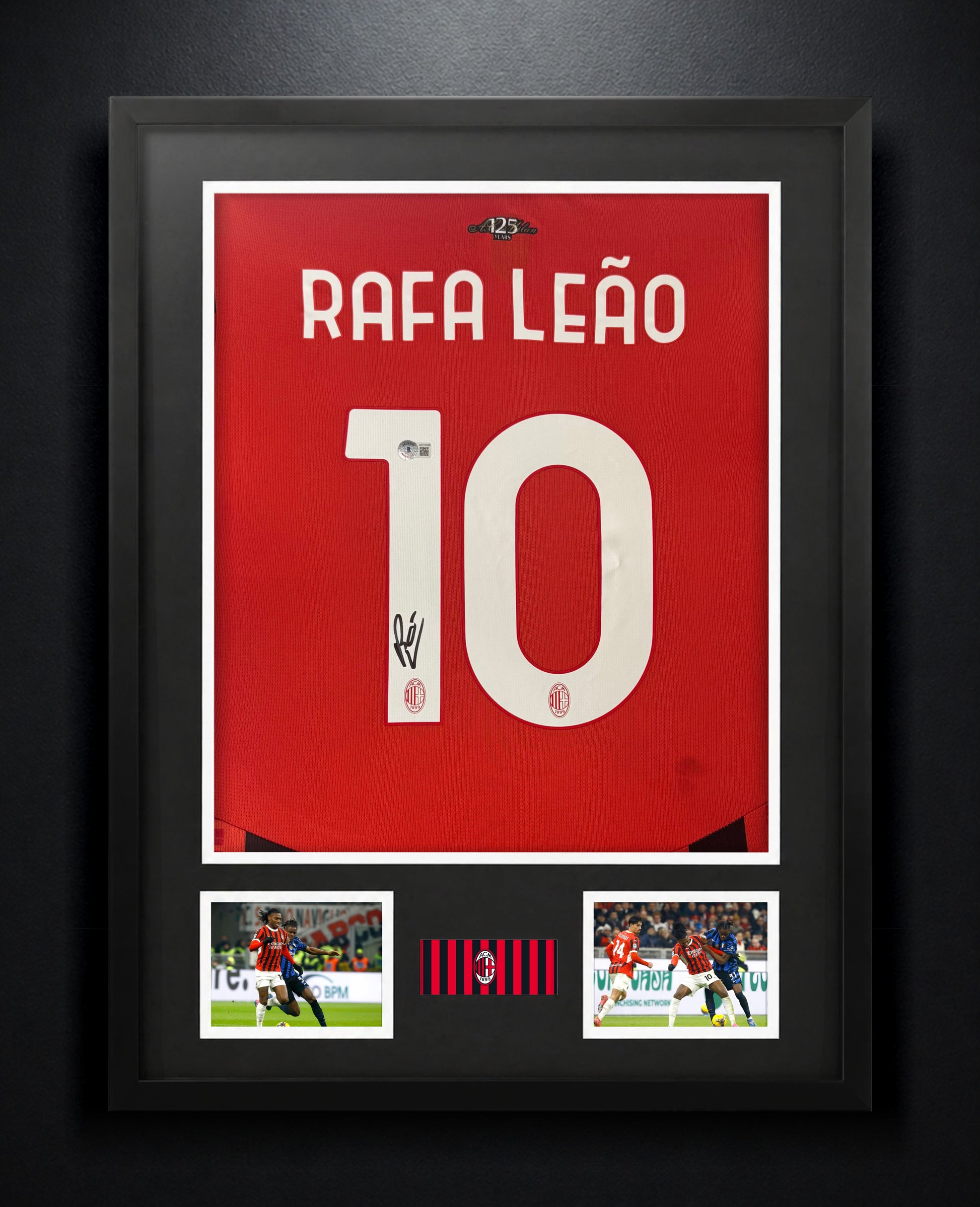 Rafael Leao Signed AC Milan Puma Jersey Framed Beckett COA - Photo of frame