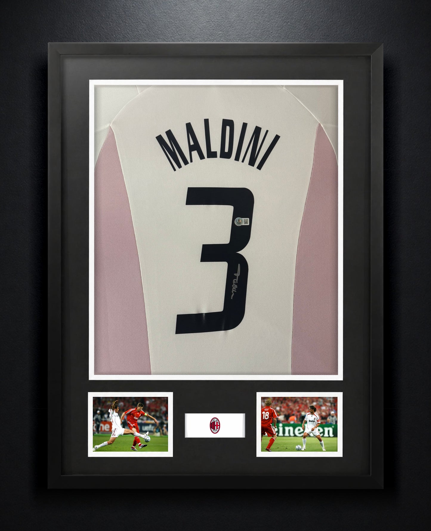 Paolo Maldini Signed AC Milan Adidas Jersey Framed Beckett COA - Photo of frame
