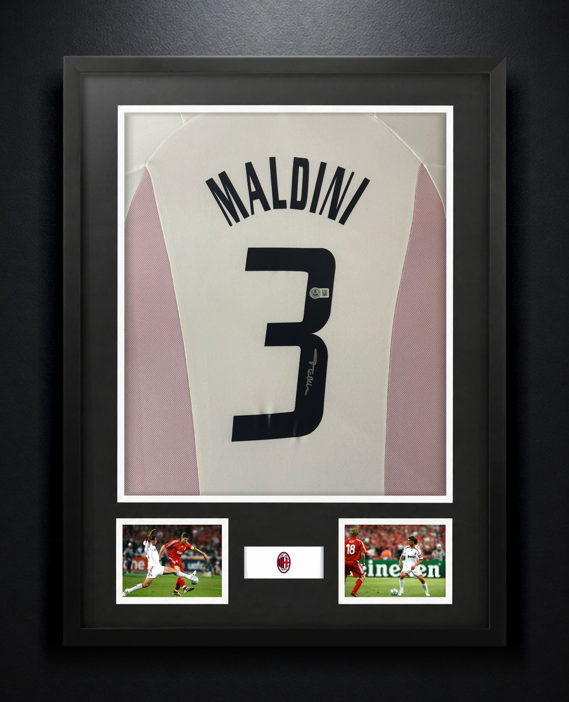 Paolo Maldini Signed AC Milan Adidas Jersey Framed Beckett COA - Photo of frame