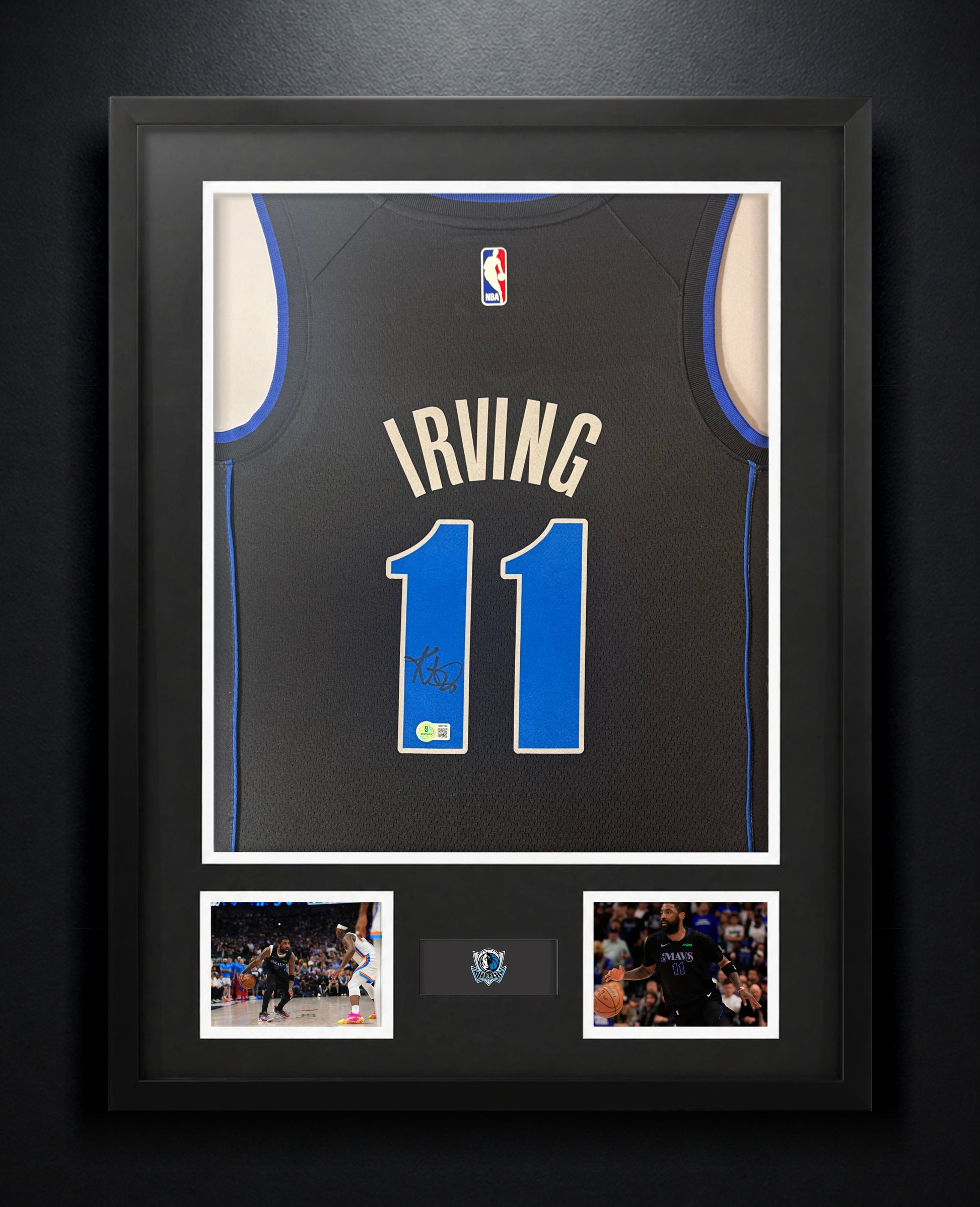 Kyrie Irving Signed Dallas Mavericks Nike Jersey Framed Beckett COA - Photo of frame