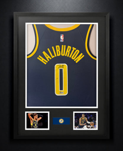 Tyrese Haliburton Signed Indiana Pacers Nike Jersey Framed Beckett COA - Photo of frame