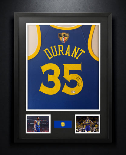Kevin Durant Signed Golden State Warriors Nike Jersey Framed Beckett COA - Photo of frame