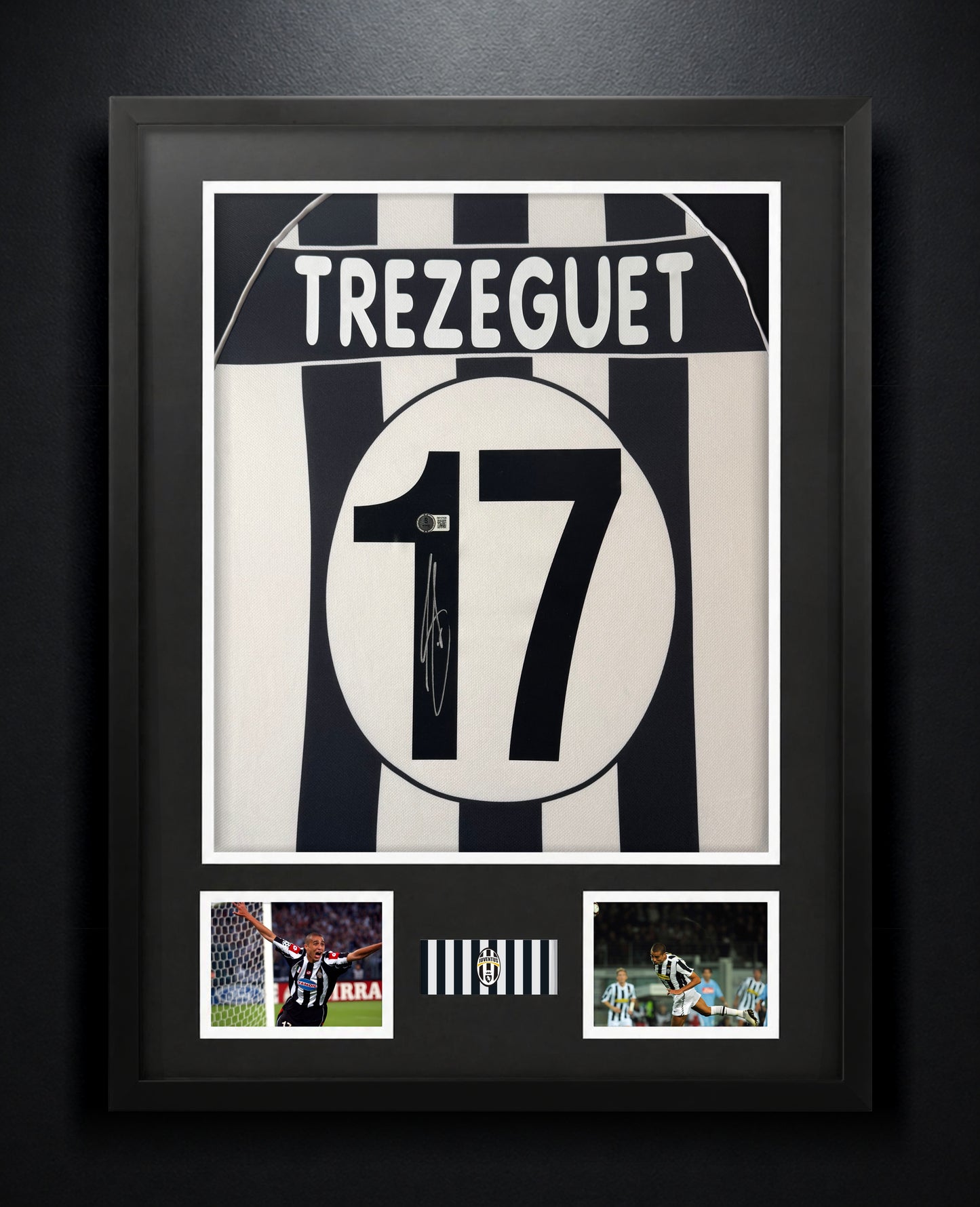 David Trezeguet Signed Juventus Jersey Framed Beckett COA - Photo of frame