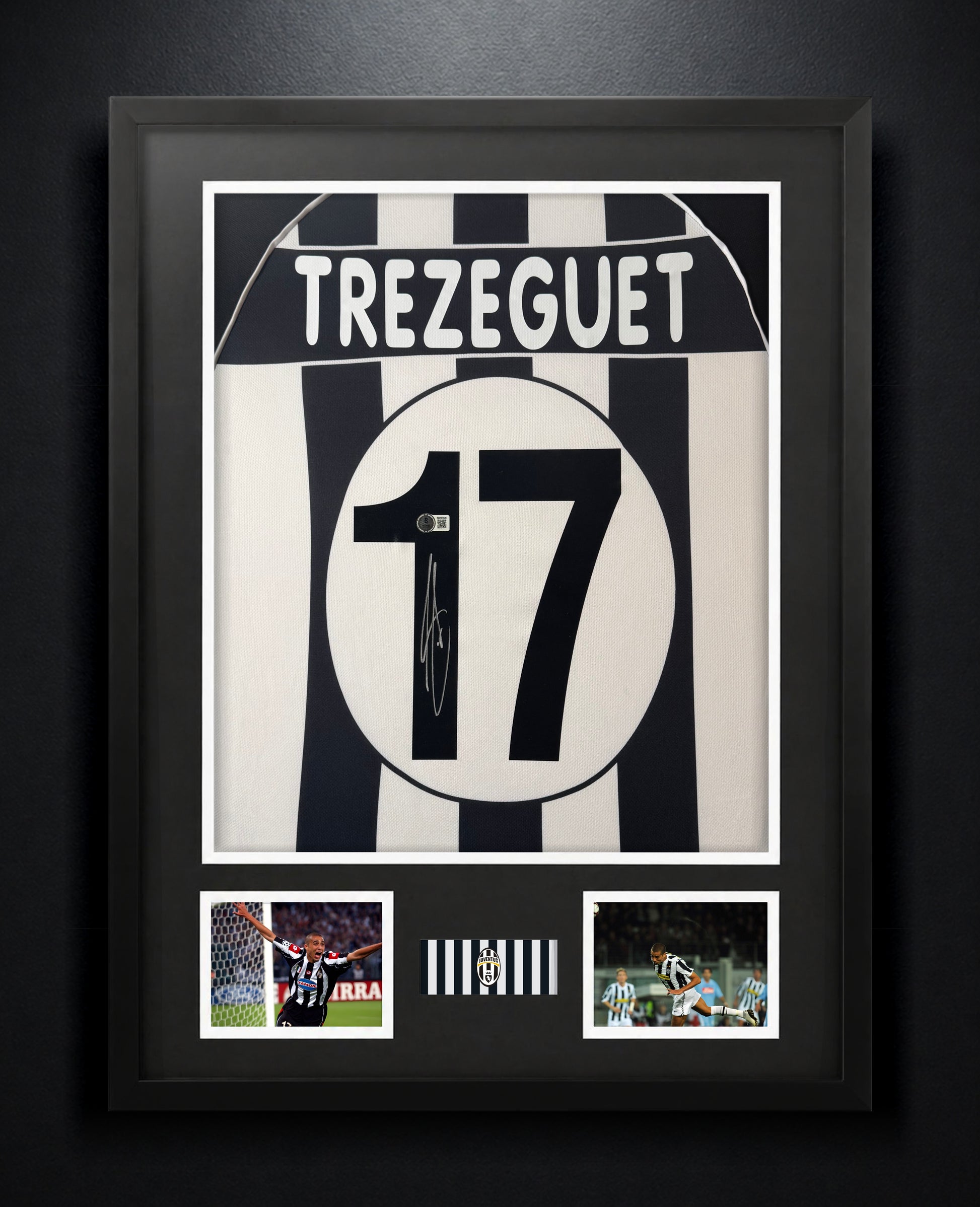David Trezeguet Signed Juventus Jersey Framed Beckett COA - Photo of frame