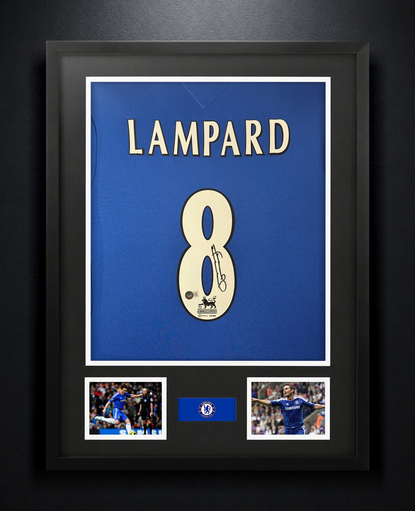 Frank Lampard Signed Chelsea Jersey Framed Beckett COA - Photo of frame