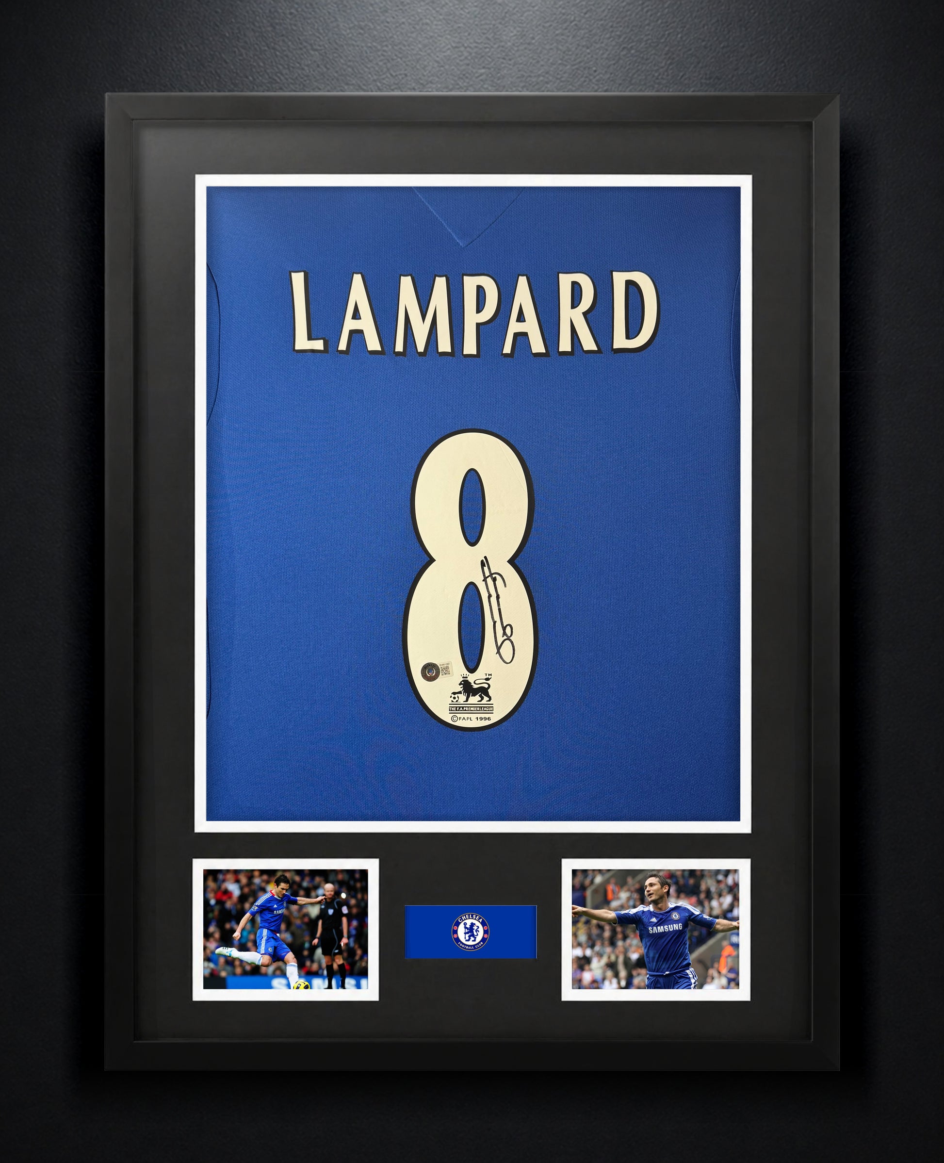 Frank Lampard Signed Chelsea Jersey Framed Beckett COA - Photo of frame