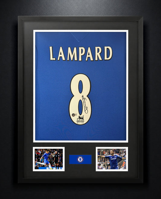 Frank Lampard Signed Chelsea Jersey Framed Beckett COA - Photo of frame