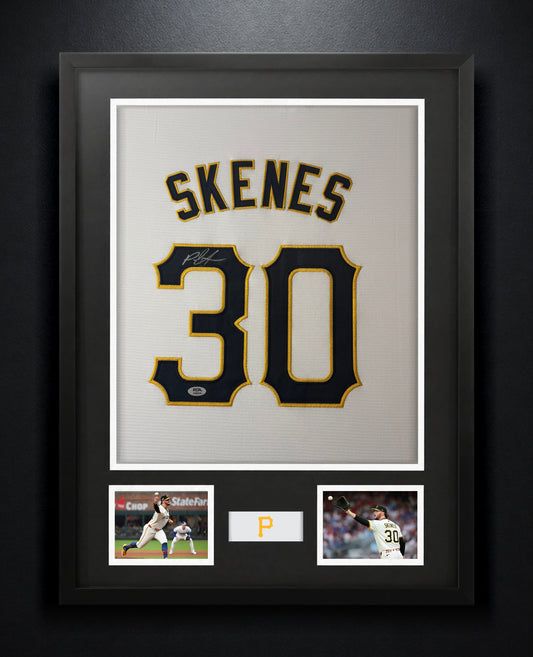 Paul Skenes Signed Pittsburgh Pirates Nike Jersey Framed PSA COA - Photo of frame