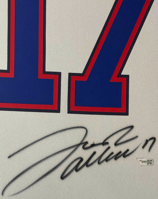 Josh Allen Signed Buffalo Bills Nike Jersey Framed Fanatics COA - Close up of Number