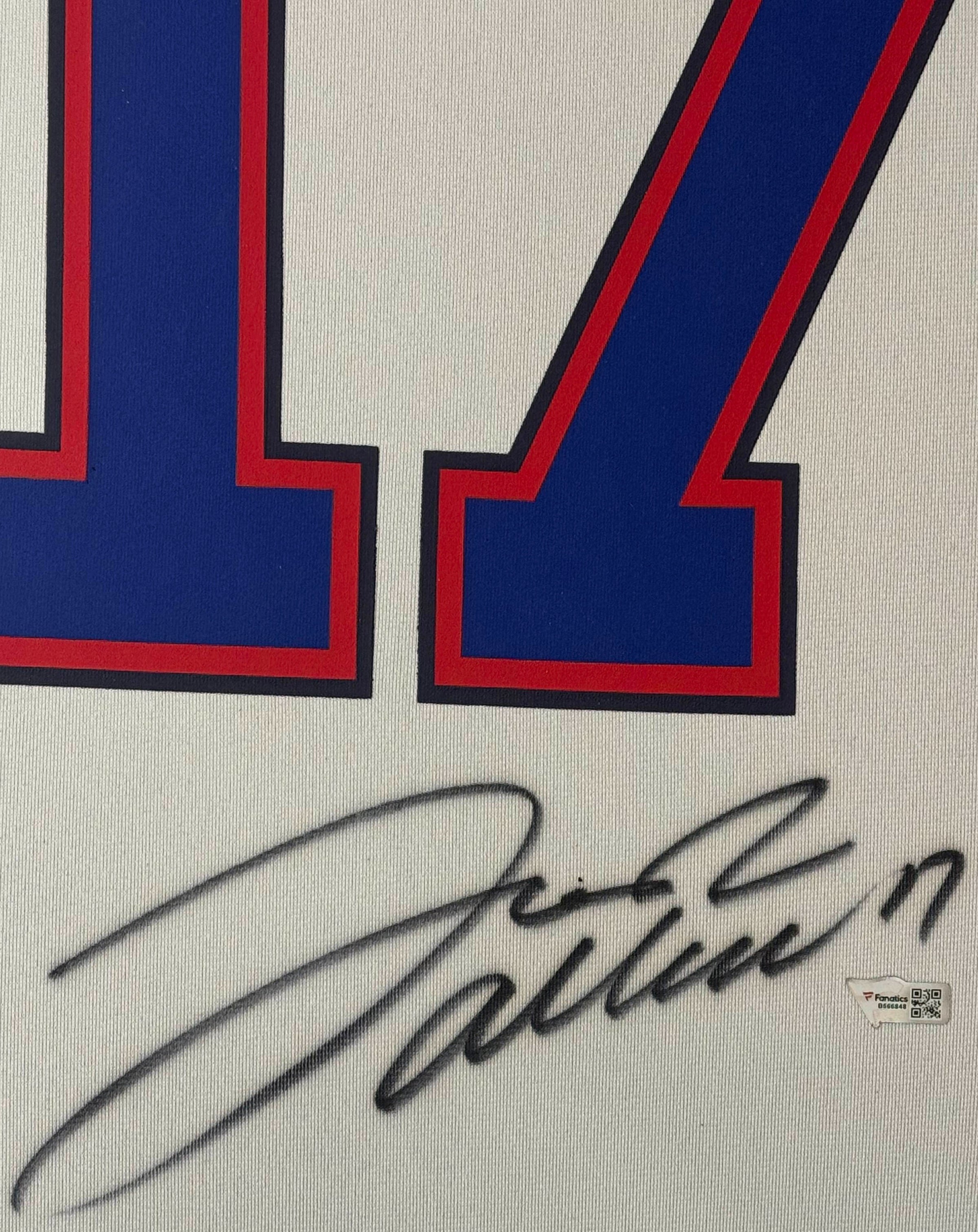 Josh Allen Signed Buffalo Bills Nike Jersey Framed Fanatics COA - Close up of Number