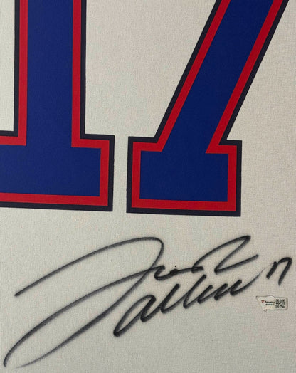 Josh Allen Signed Buffalo Bills Nike Jersey Framed Fanatics COA - Close up of Number