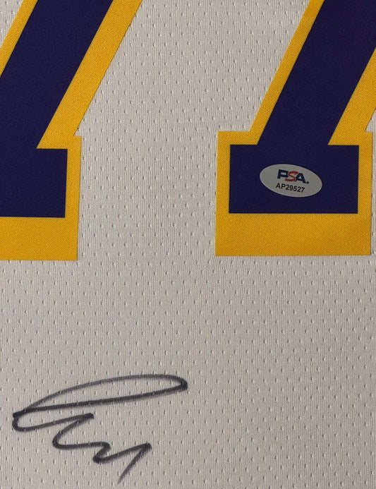 Luka Doncic Signed Los Angeles Lakers Nike Jersey Framed PSA COA - Close up of Number
