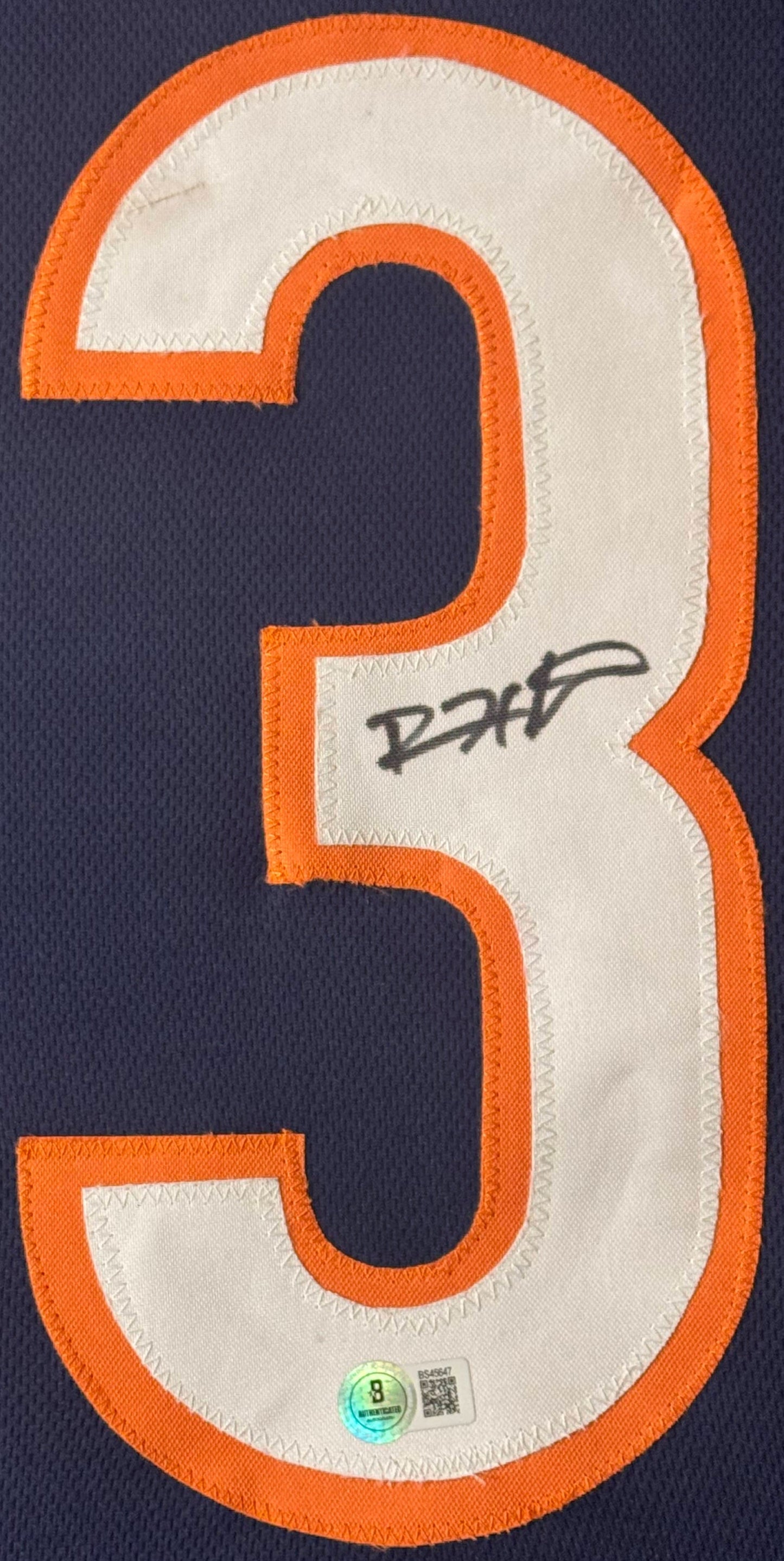 Devin Hester Signed Chicago Bears Jersey Framed Beckett COA - Close up of Number