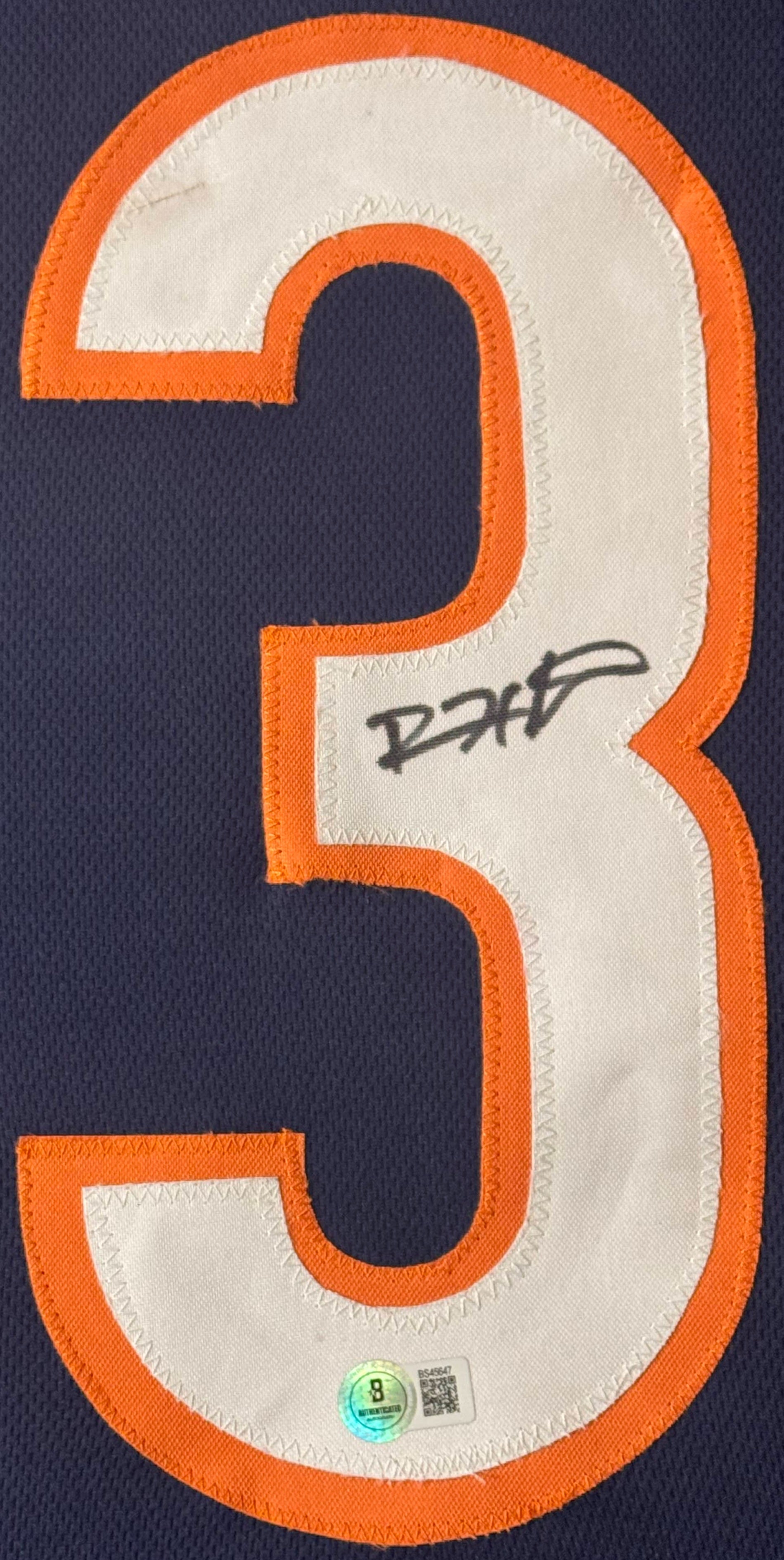 Devin Hester Signed Chicago Bears Jersey Framed Beckett COA - Close up of Number