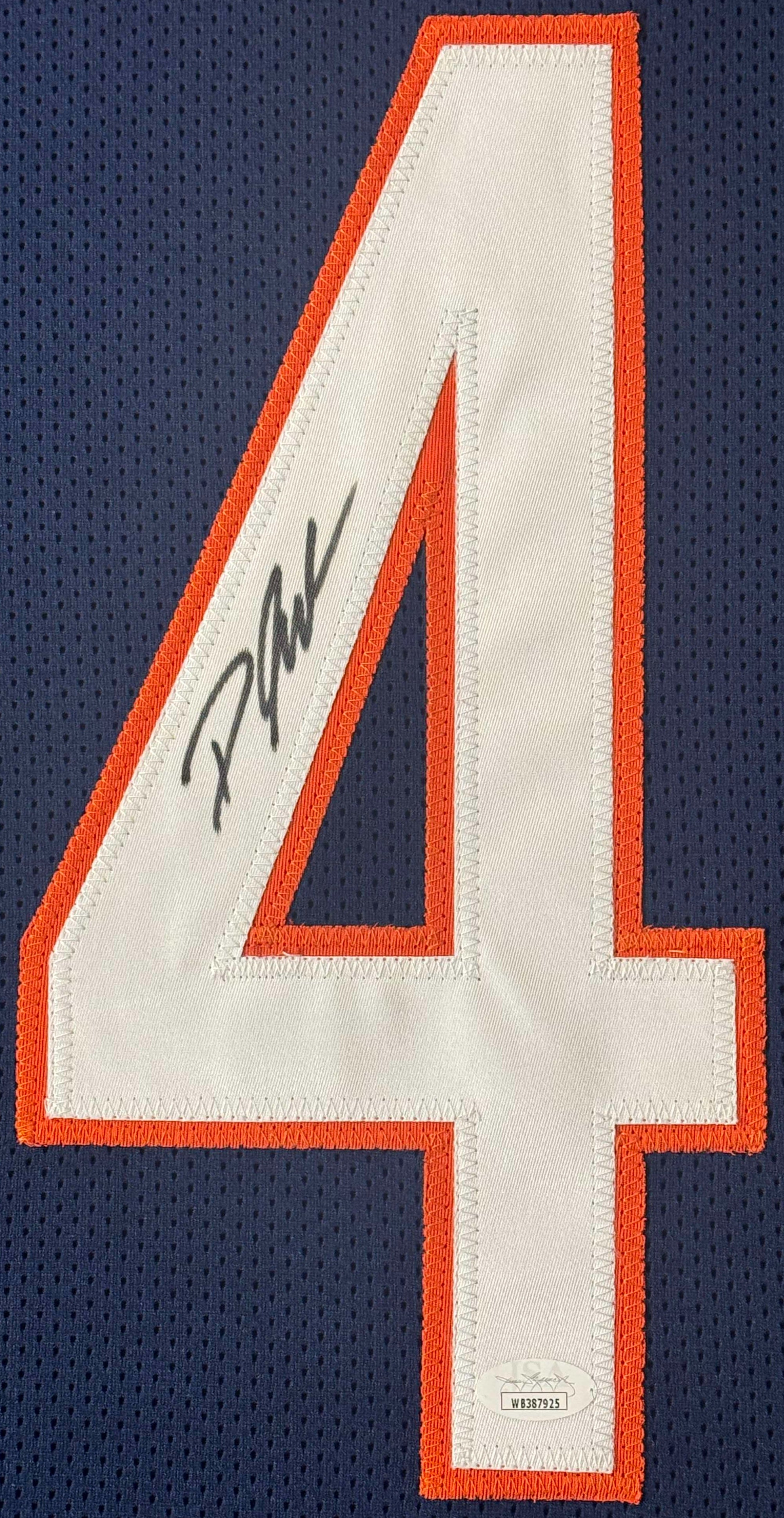 D'Andre Swift Signed Chicago Bears Jersey Framed JSA COA - Close up of Number