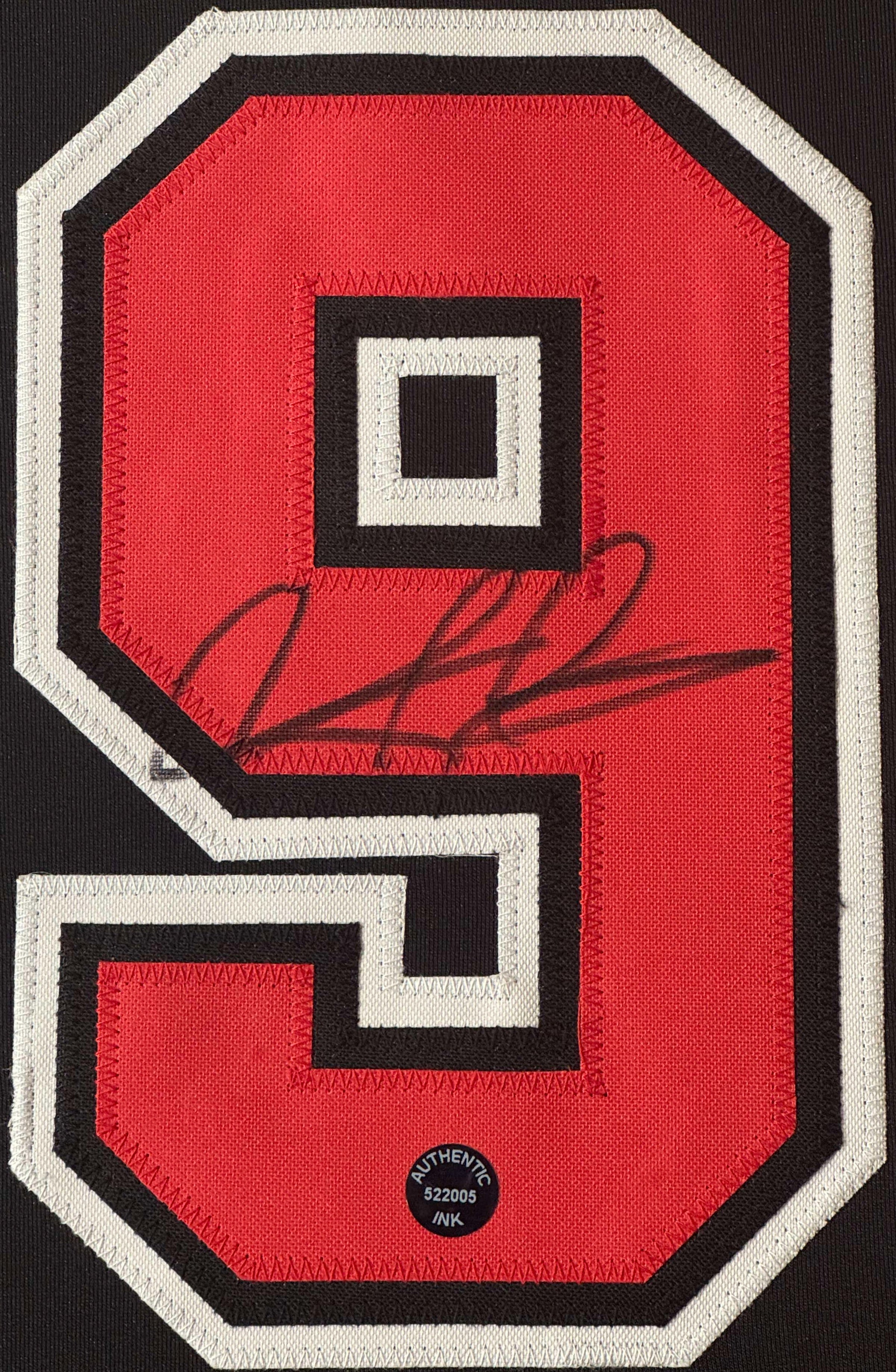 Dennis Rodman Signed Chicago Bulls Jersey Framed Authentic Ink COA - Close up of Number