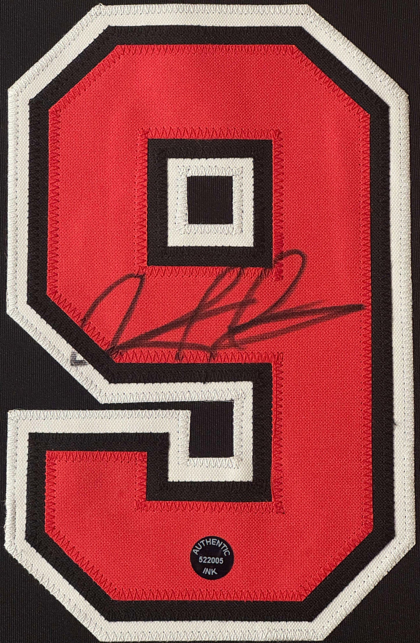 Dennis Rodman Signed Chicago Bulls Jersey Framed Authentic Ink COA - Close up of Number