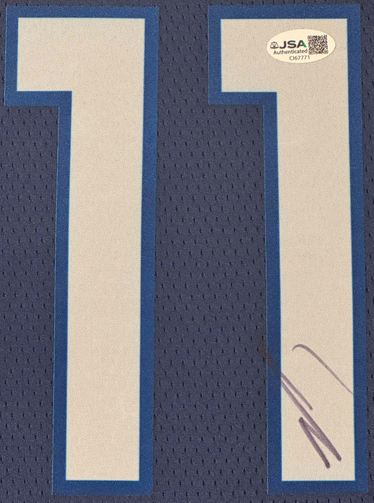 Naz Reid Signed Minnesota Timberwolves Nike Jersey Framed JSA COA - Close up of Number
