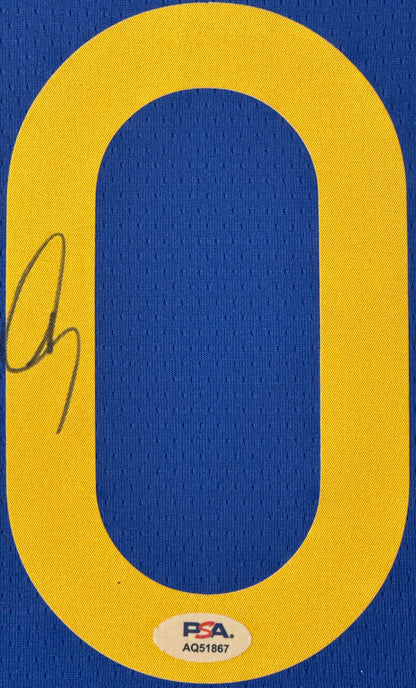Stephen Curry Signed Golden State Warriors Nike Jersey Framed PSA COA - Close up of Number