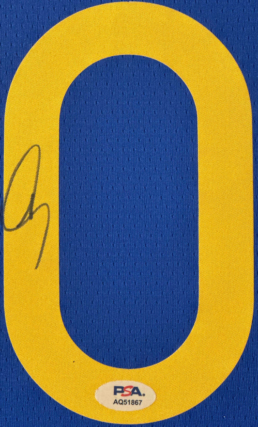 Stephen Curry Signed Golden State Warriors Nike Jersey Framed PSA COA - Close up of Number