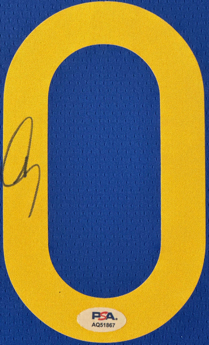 Stephen Curry Signed Golden State Warriors Nike Jersey Framed PSA COA - Close up of Number