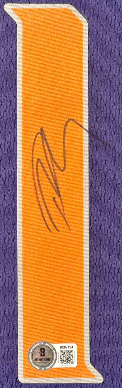 Devin Booker Signed Phoenix Suns Nike Jersey Framed Beckett COA + VIDEO PROOF - Close up of Number