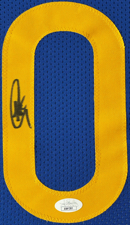 Stephen Curry Signed Golden State Warriors Jersey Framed JSA COA - Close up of Number