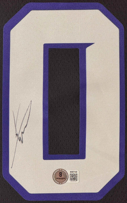 Khaman Maluach Signed Phoenix Suns Nike Jersey Framed Beckett COA - Close up of Number
