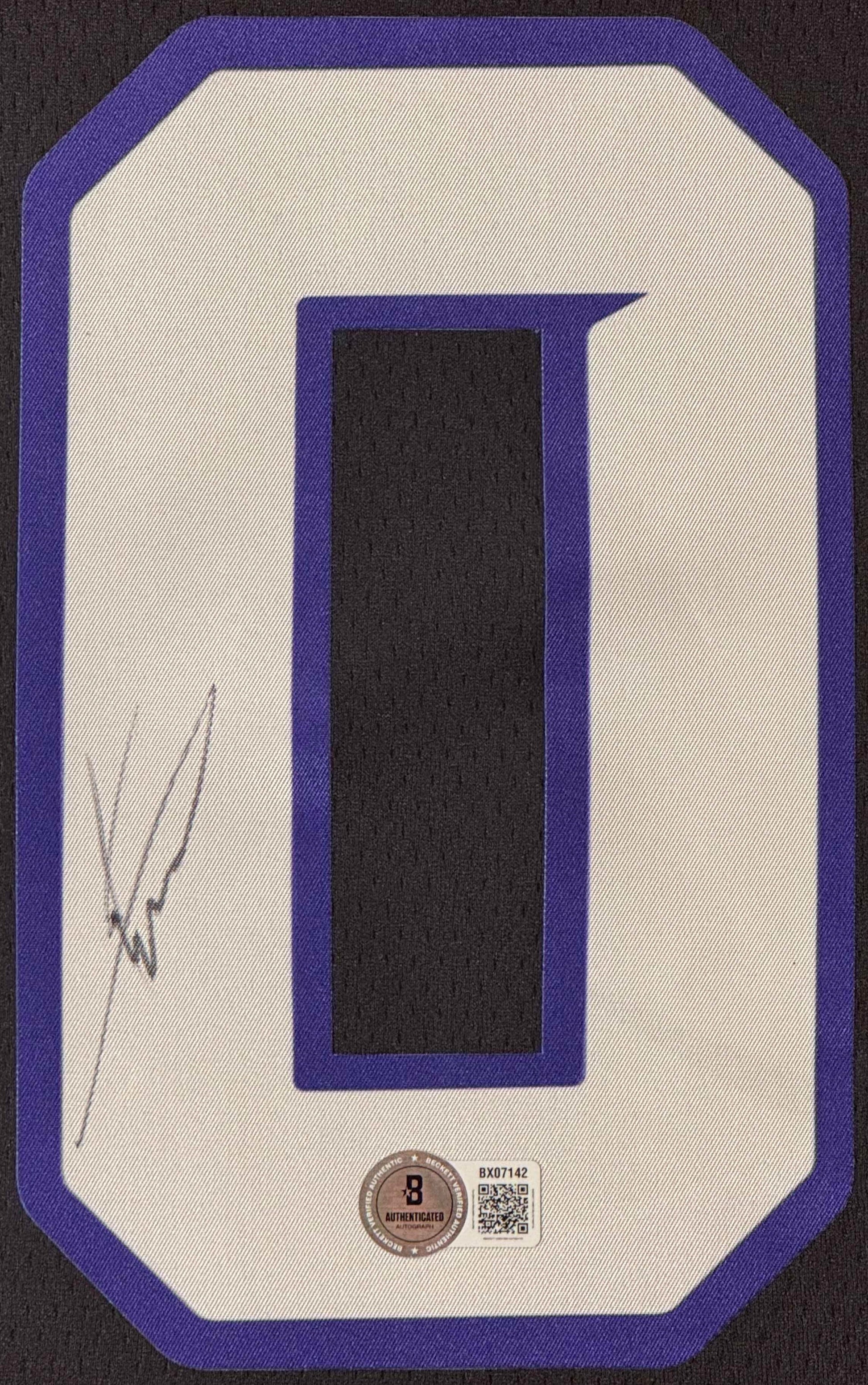 Khaman Maluach Signed Phoenix Suns Nike Jersey Framed Beckett COA - Close up of Number