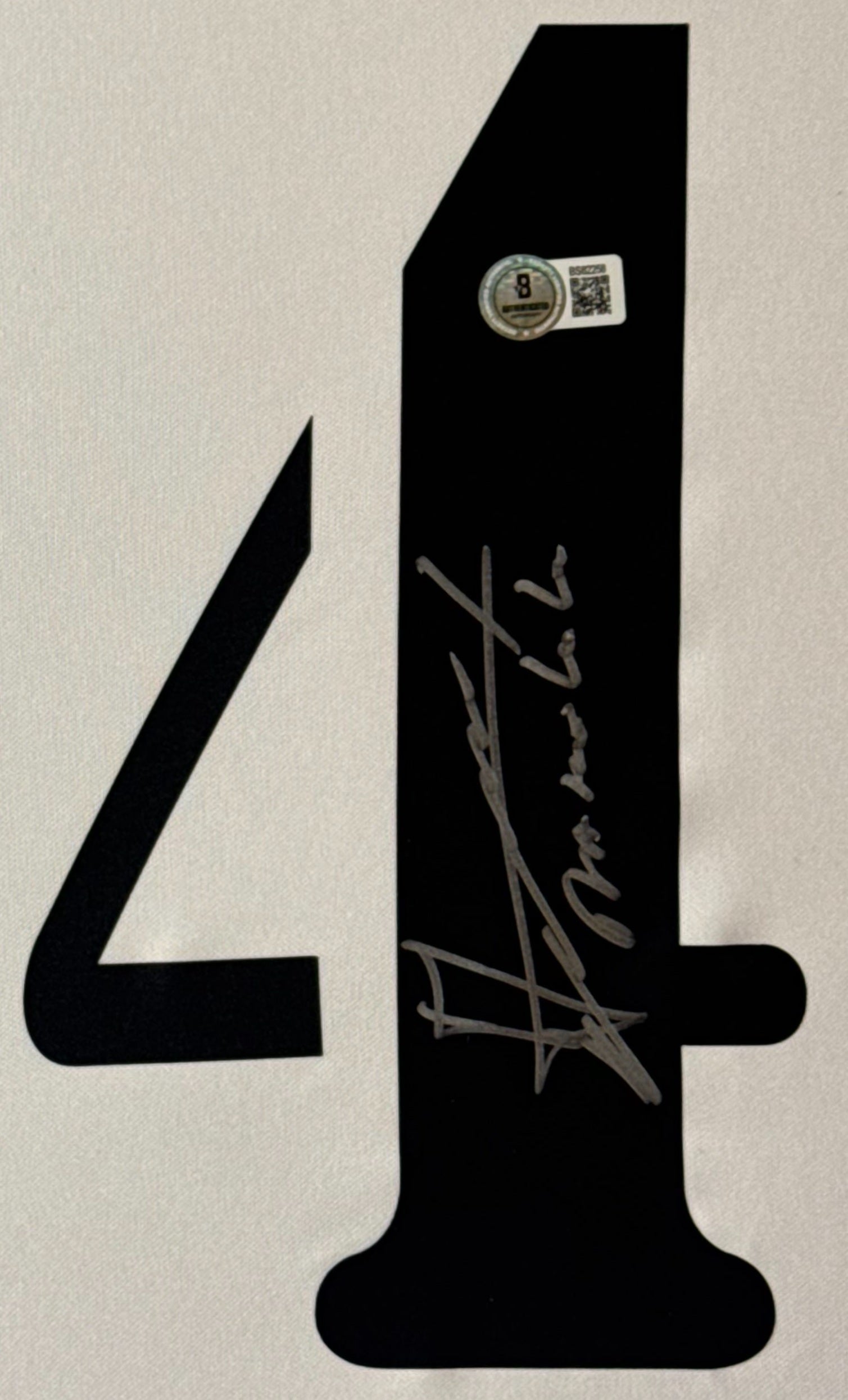 Claude Makelele Signed Real Madrid Adidas Jersey Framed Beckett COA - Close up of Number