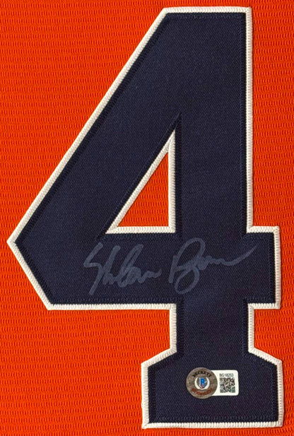 Nolan Ryan Signed Houston Astros Nike Jersey Framed Beckett COA - Close up of Number