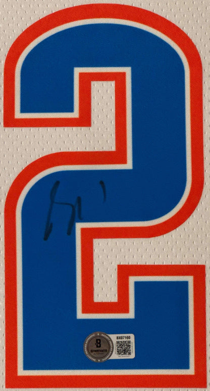 Shai Gilgeous-Alexander Signed Oklahoma City Thunder Nike Jersey Framed Beckett COA - Close up of Number