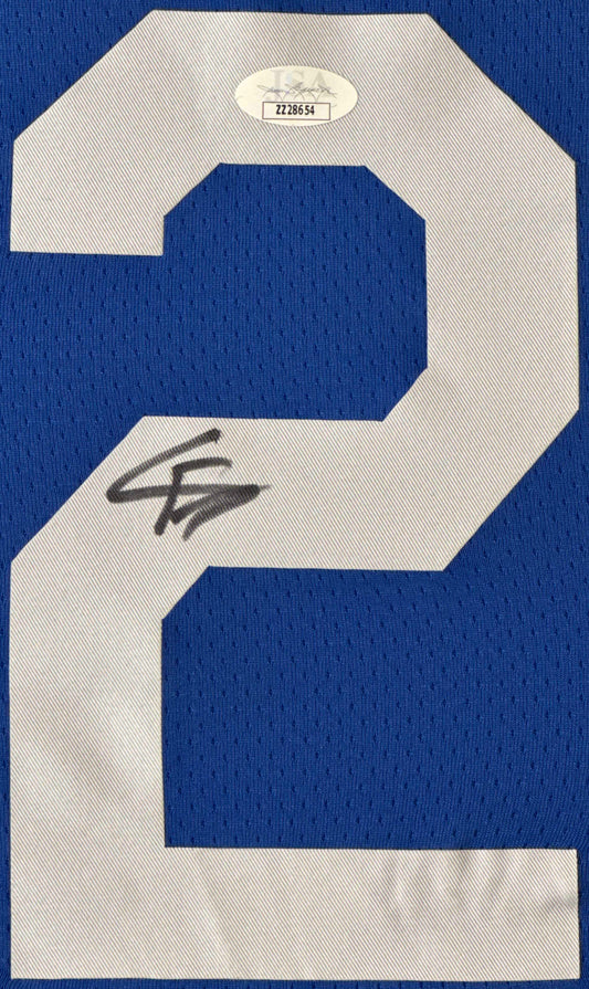 Cooper Flagg Signed Duke Blue Devils Nike Jersey Framed JSA COA - Close up of Number