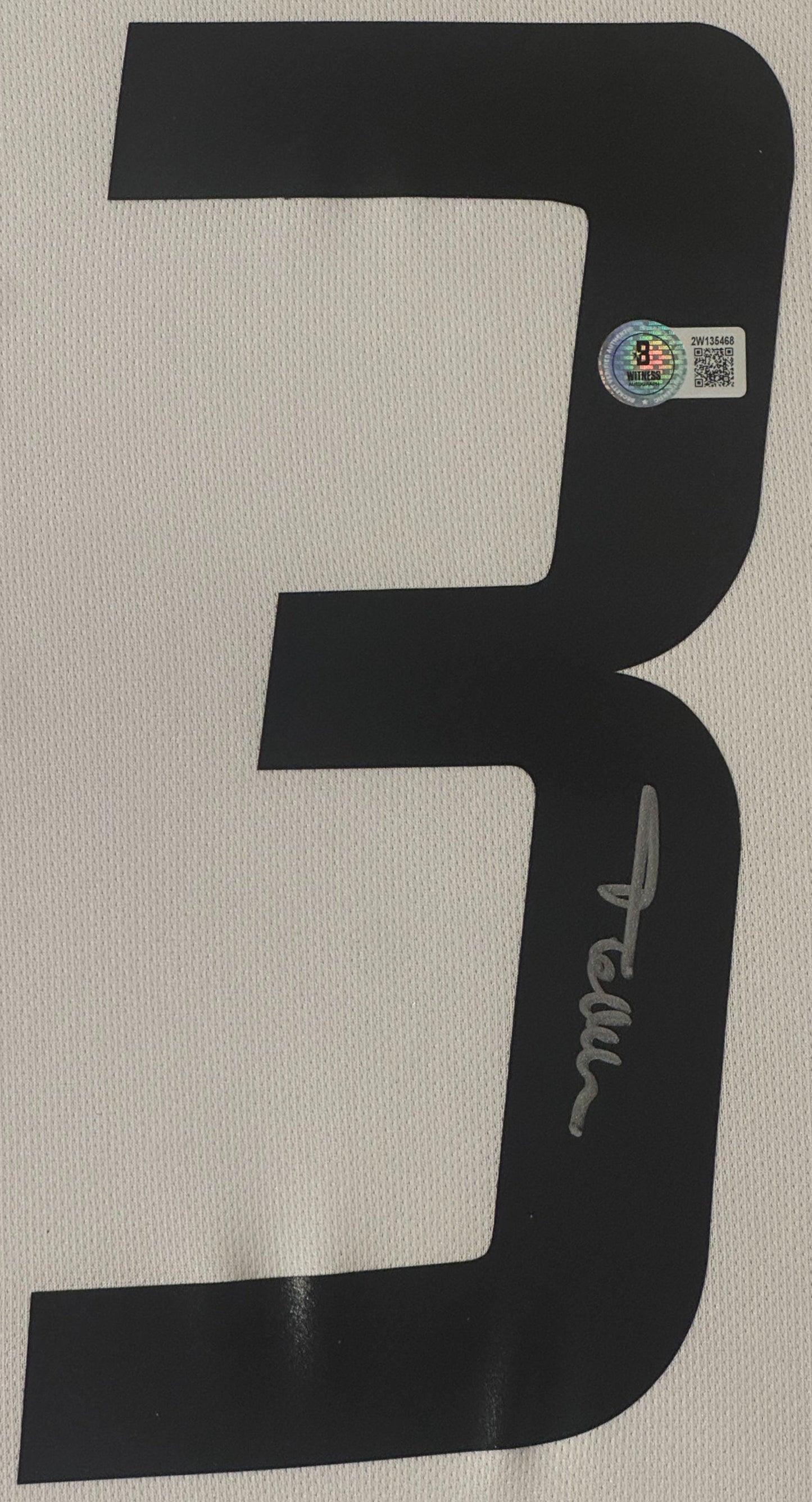 Paolo Maldini Signed AC Milan Adidas Jersey Framed Beckett COA - Close up of Number