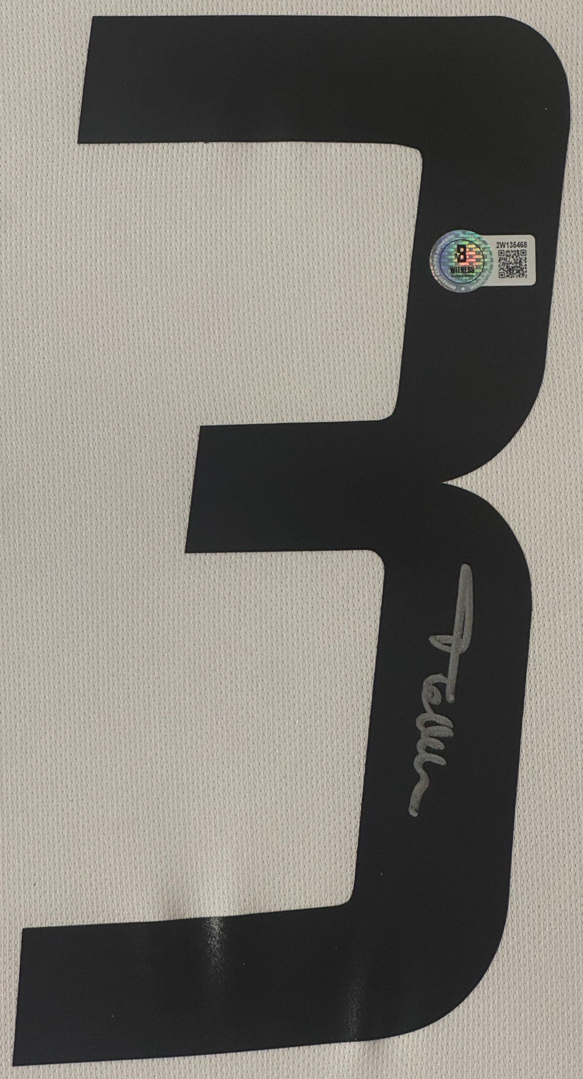 Paolo Maldini Signed AC Milan Adidas Jersey Framed Beckett COA - Close up of Number