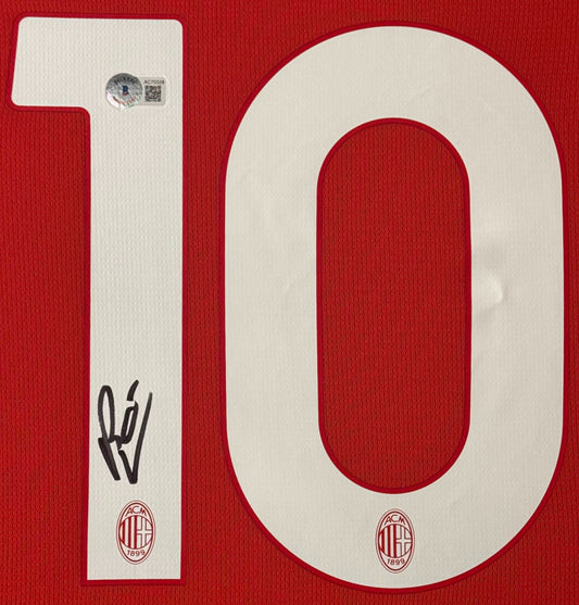 Rafael Leao Signed AC Milan Puma Jersey Framed Beckett COA - Close up of Number