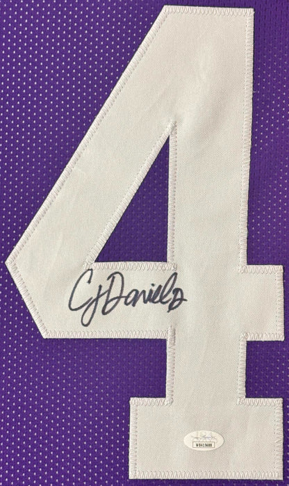 CJ Daniels Signed LSU Tigers Jersey Framed JSA COA - Close up of Number
