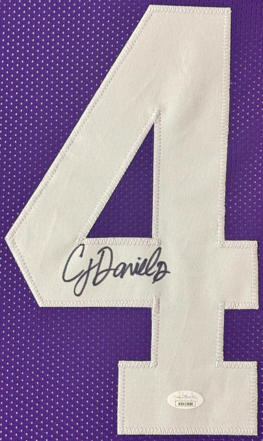 CJ Daniels Signed LSU Tigers Jersey Framed JSA COA - Close up of Number