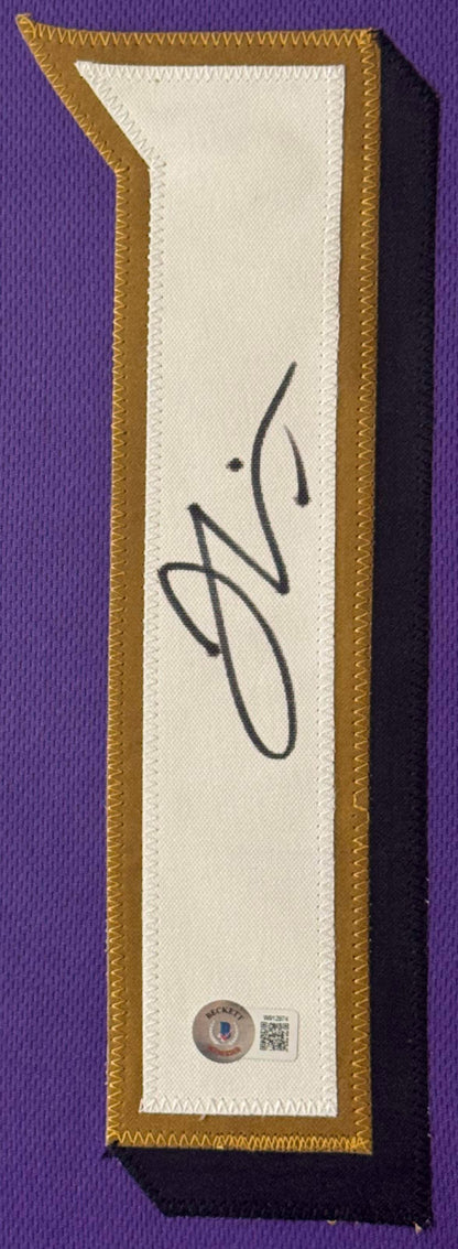 Jamal Lewis Signed Baltimore Ravens Jersey Framed Beckett COA - Close up of Number