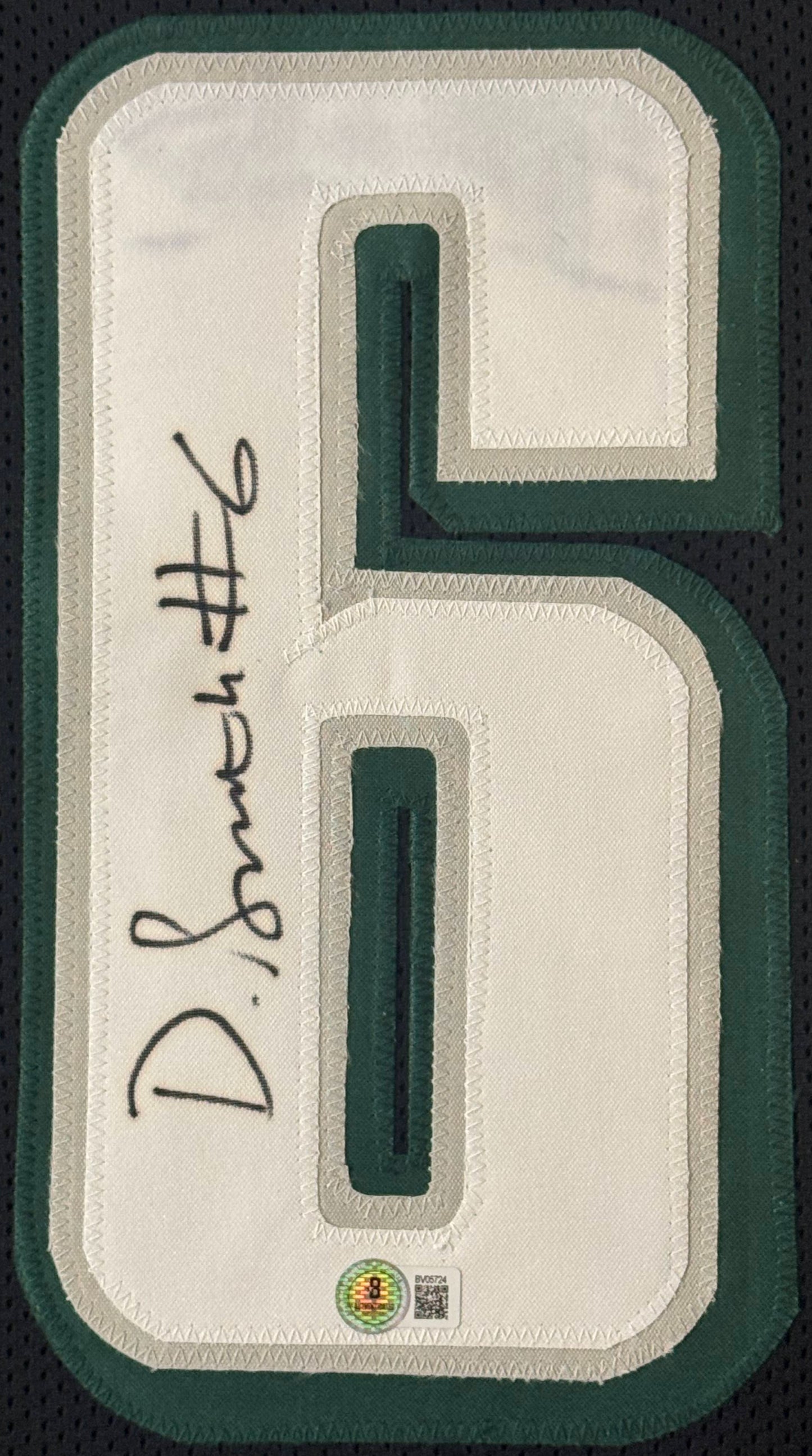 DeVonta Smith Signed Philadelphia Eagles Jersey Framed Beckett COA - Photo of frame